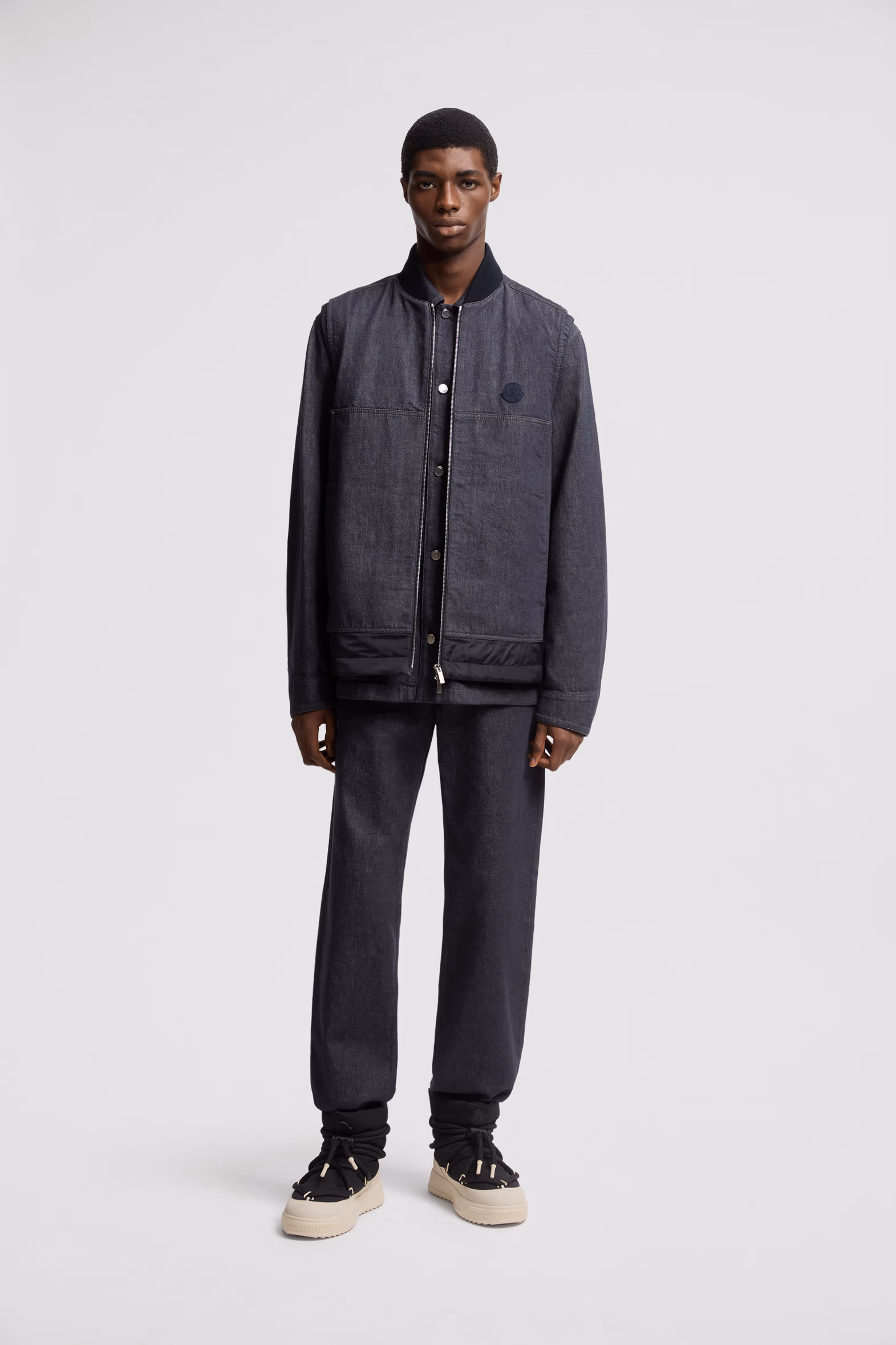Straight Leg Jeans Men Denim Blue Moncler 0